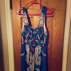 Blue multicolor cocktail dress
